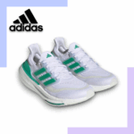 Adidas Ultraboost Light in White Tint, Court Green & Blue Dawn HQ6350