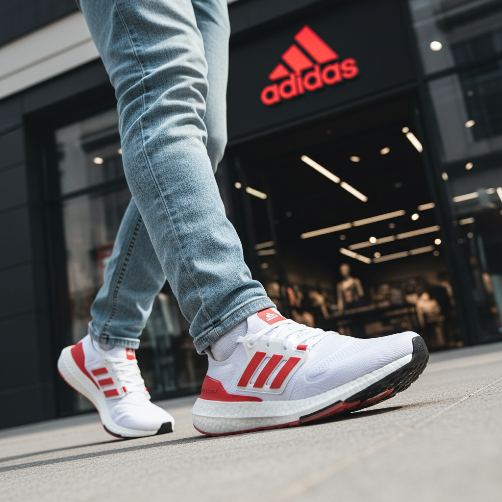 Adidas Ultraboost 22 Cloud White Vivid Red HP2485 - Image 3