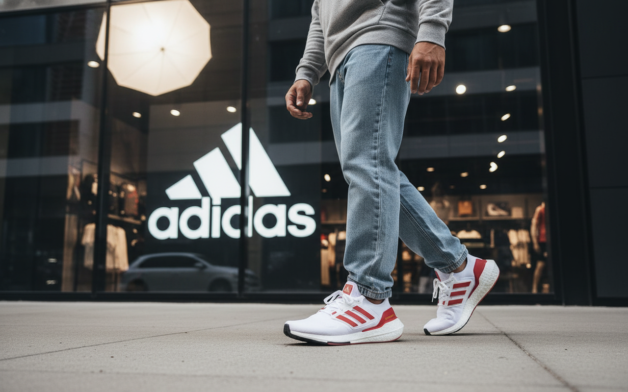 Adidas Ultraboost 22 Cloud White Vivid Red HP2485 - Image 2