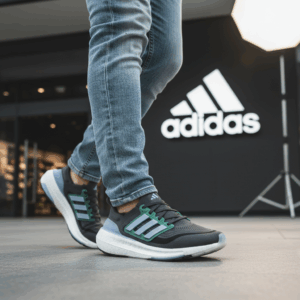 Adidas Ultraboost 23 Neutral running shoe men grey green HQ6342