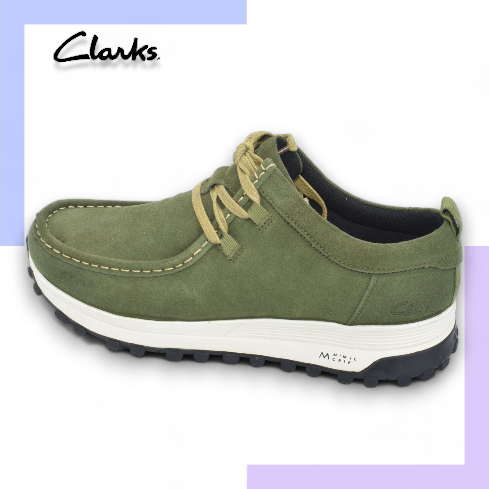 Clarks ATL Men's shoe in Army Green - Image 3