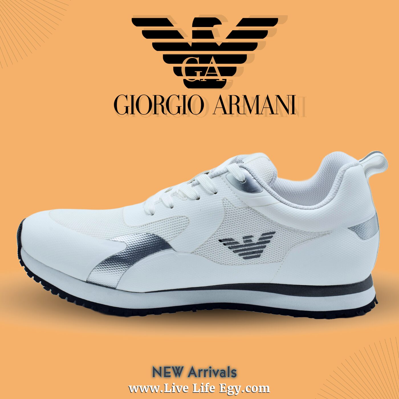 Emporio Armani white sneakers - الصورة 4