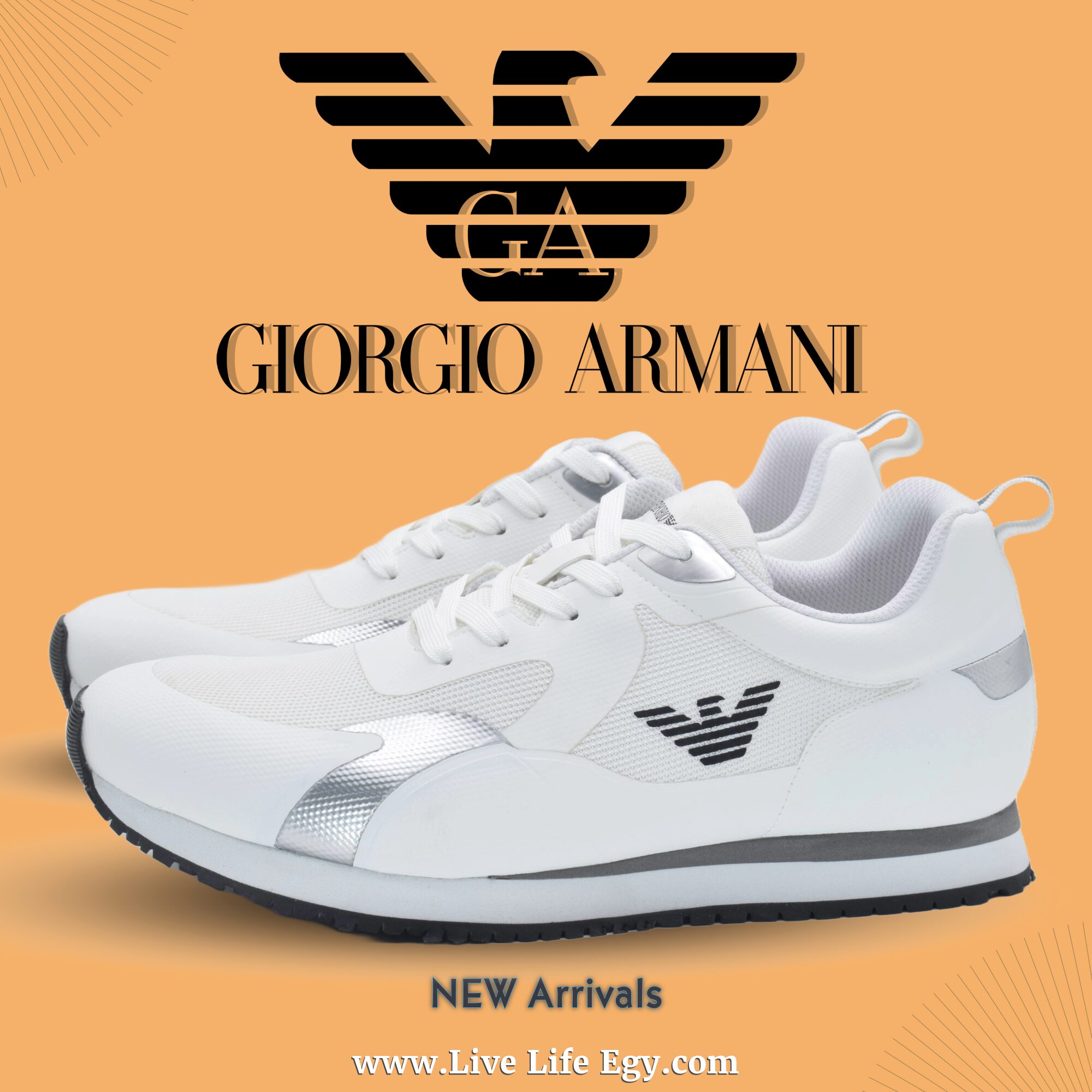 Emporio Armani white sneakers - الصورة 2