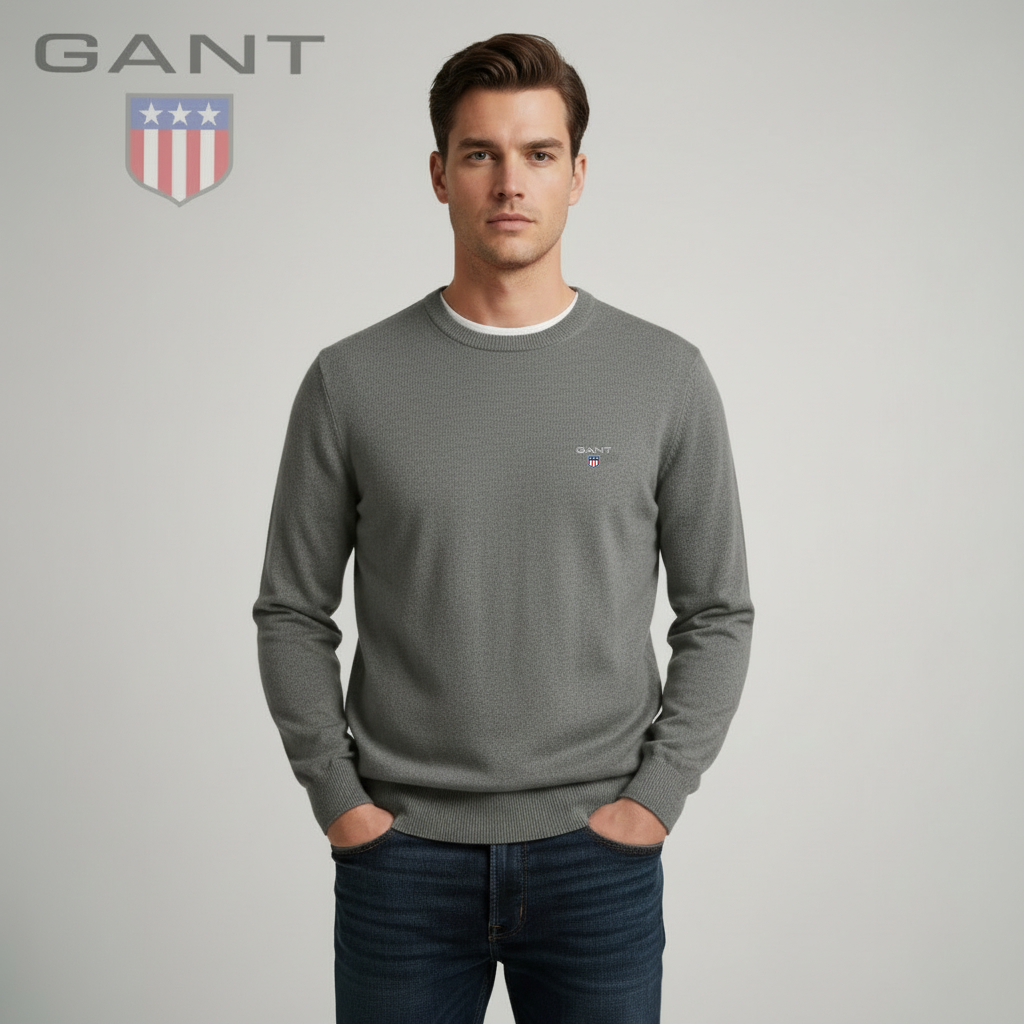 Gant Classic Cotton Crew Neck Jumper - Image 5