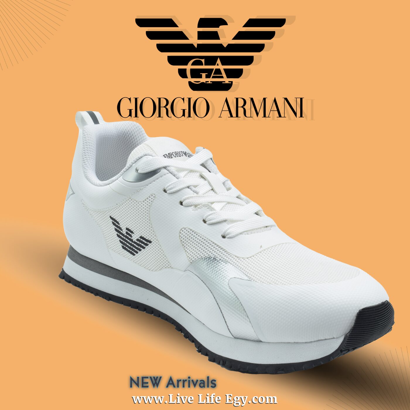 Emporio Armani white sneakers - الصورة 3
