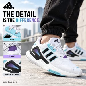 Adidas Day Jogger Gz2716 — Magnified colored details show why this white sneaker stands out.