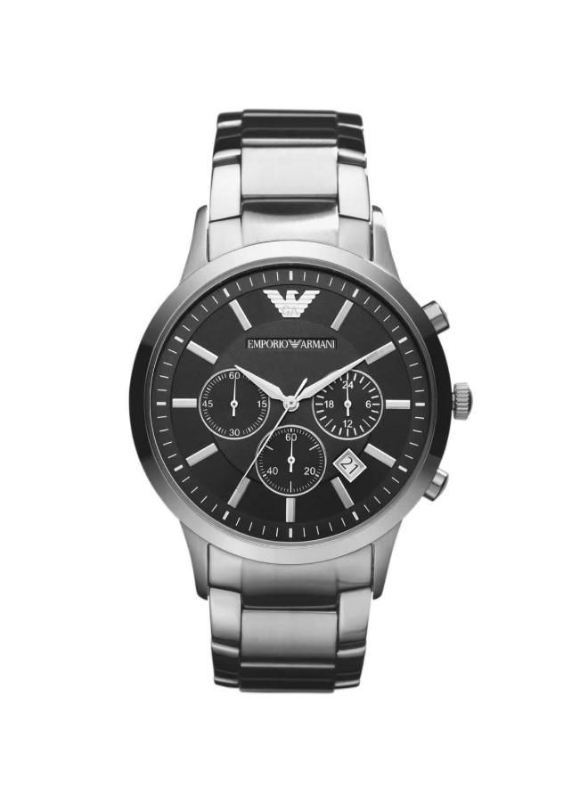 Emporio Armani Renato AR2434 Men's Chronograph Black Dial Stainless Steel Watch 43mm — original