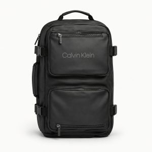 Calvin Klein Leather Multi-Use Backpack — Black — Product view