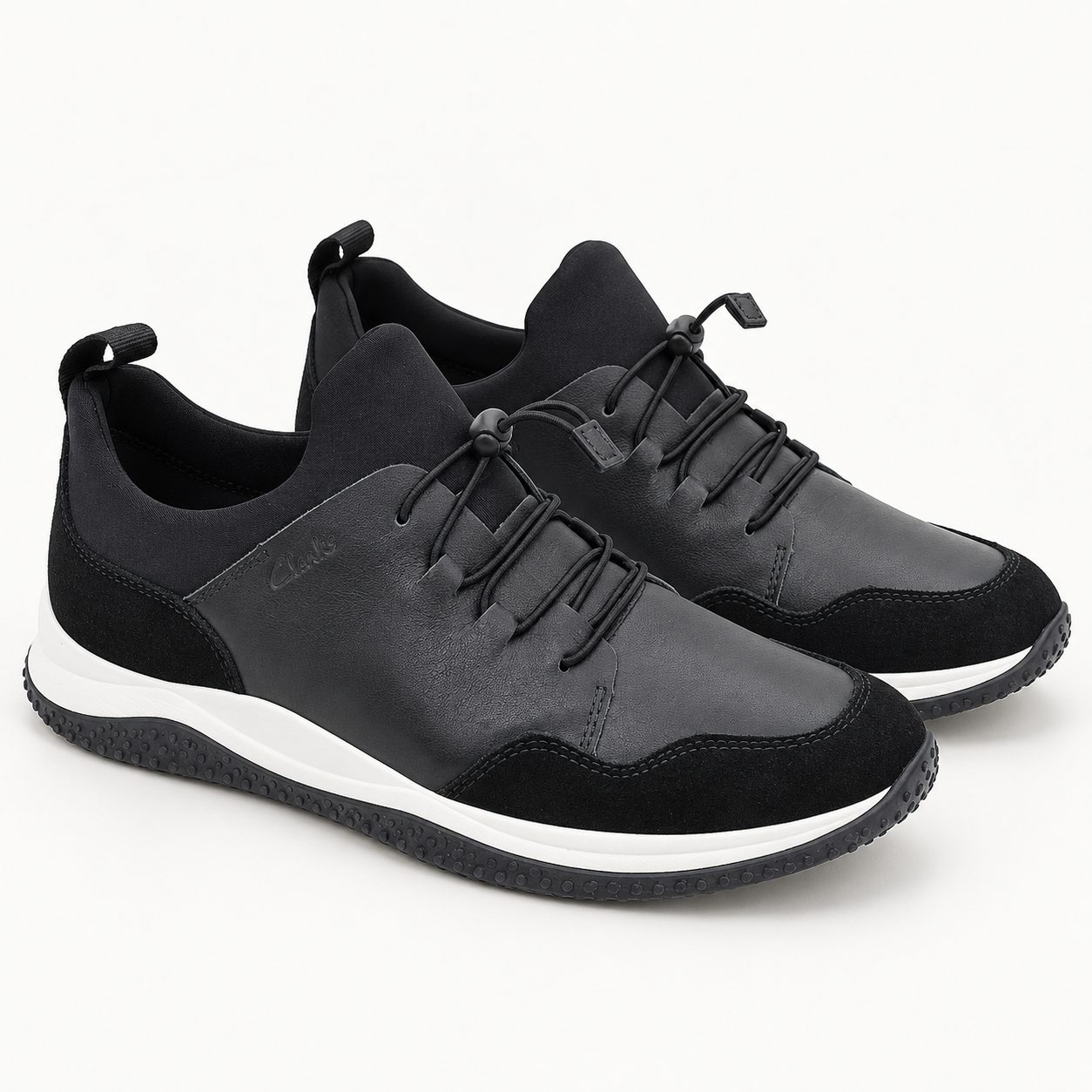 Clarks Puxton Ease Black Leather — Product view