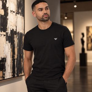 Giorgio Armani round short-sleeveshirt — all black