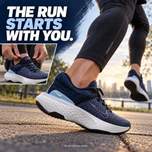 Nike ZoomX Invincible Run Flyknit 2 'Dark Marina Blue' DC9993-400 — Cropped adult runner pushes off from a park path seam, f…