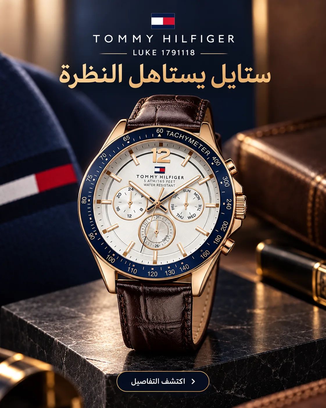 Tommy Hilfiger Luke Men's Silver-white Dial Watch 1791118 — teasing