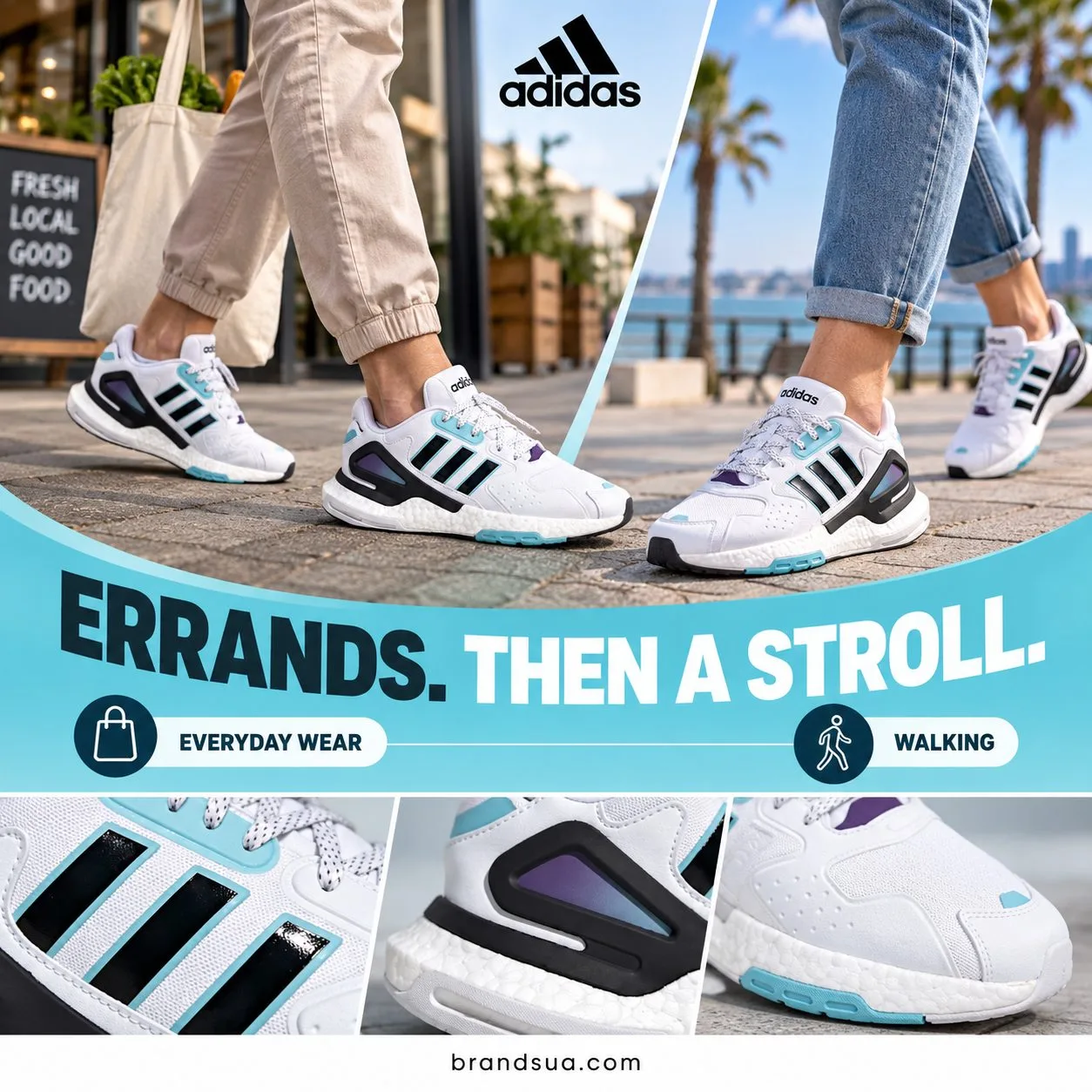 Adidas Day Jogger Gz2716 — Sequential day moments demonstrate named use without athletic performance inference.