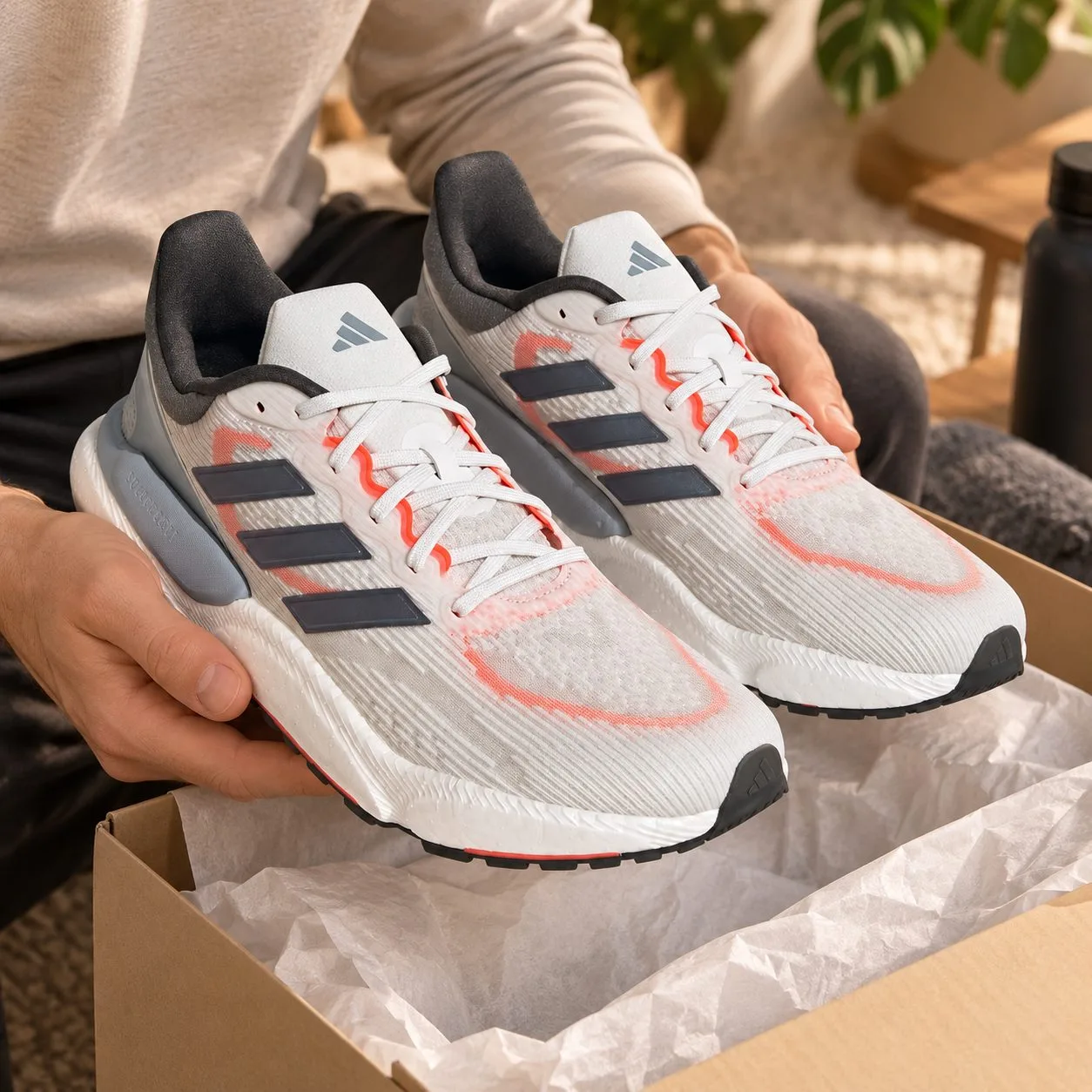 Adidas Solarboost 5 Men's Crystal White Grey GW1962 — Size: 43