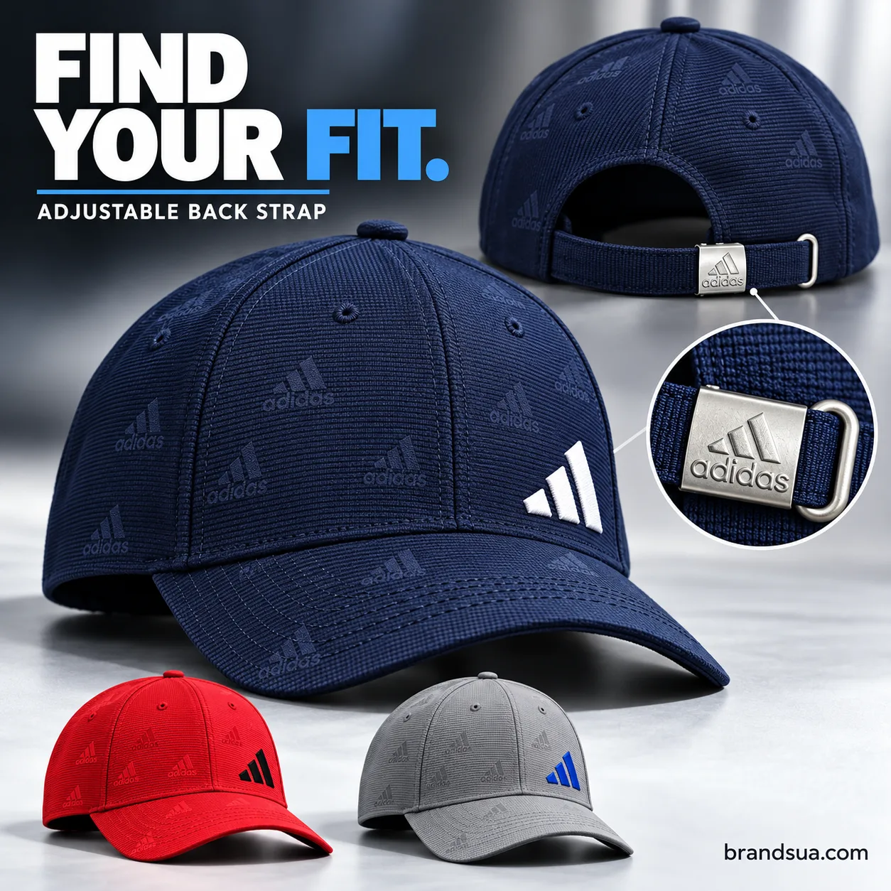 adidas new logo embroidered baseball cap — adidas-tonal-cap-gallery-2-r1