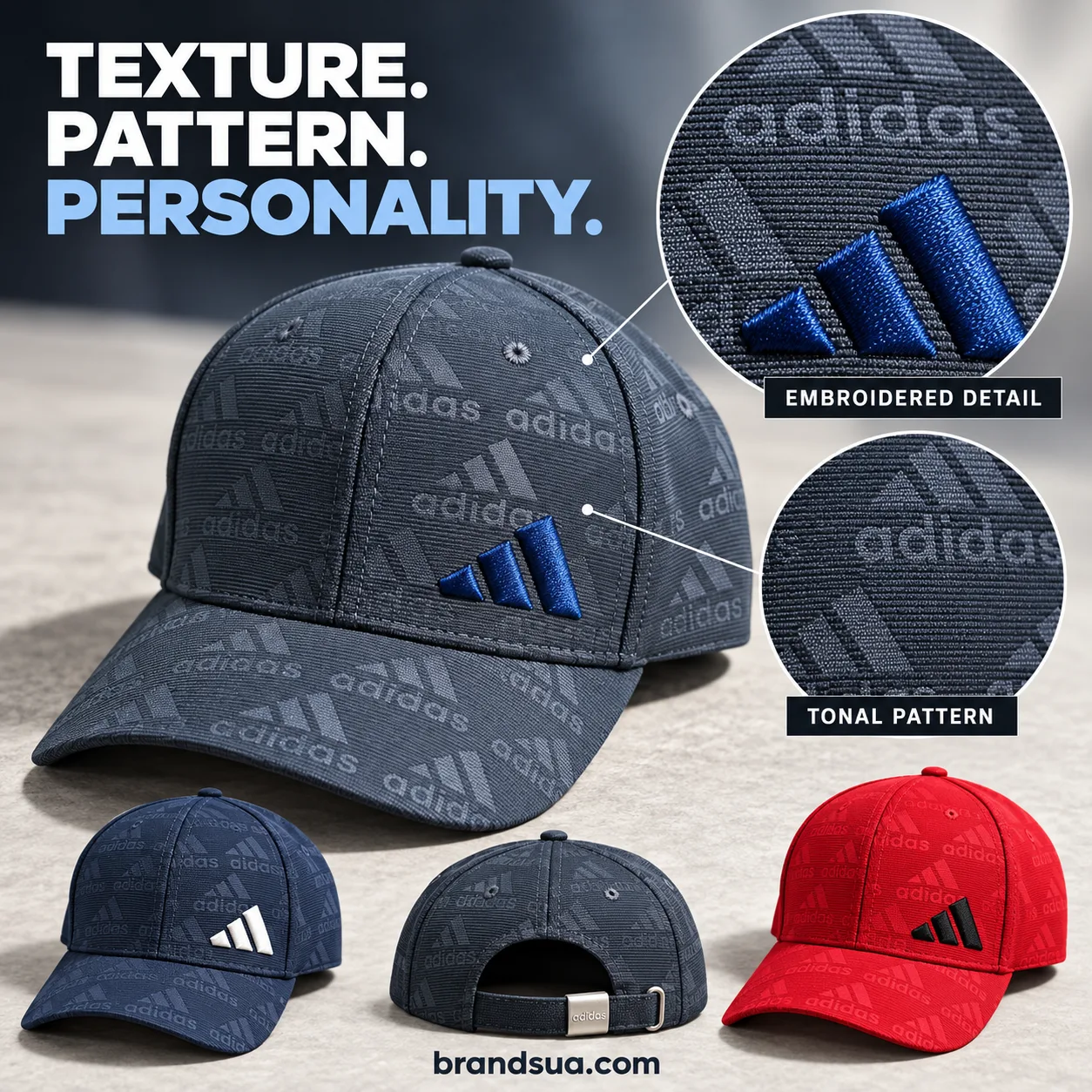 adidas new logo embroidered baseball cap — adidas-tonal-cap-gallery-3-r1