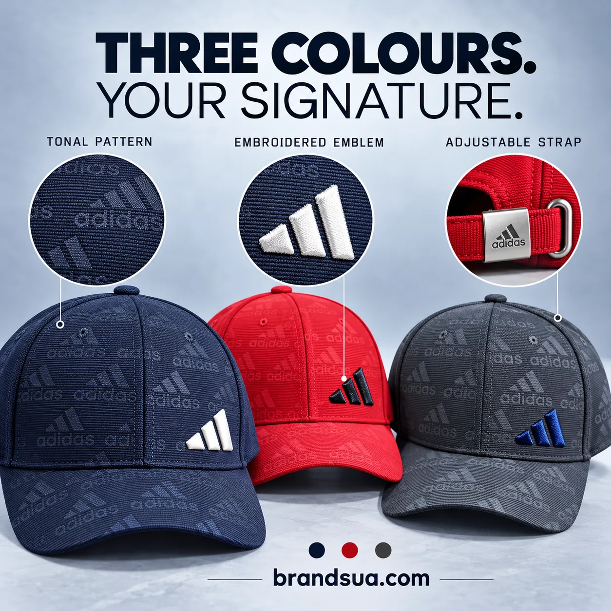 adidas new logo embroidered baseball cap — adidas-tonal-cap-gallery-4-r1
