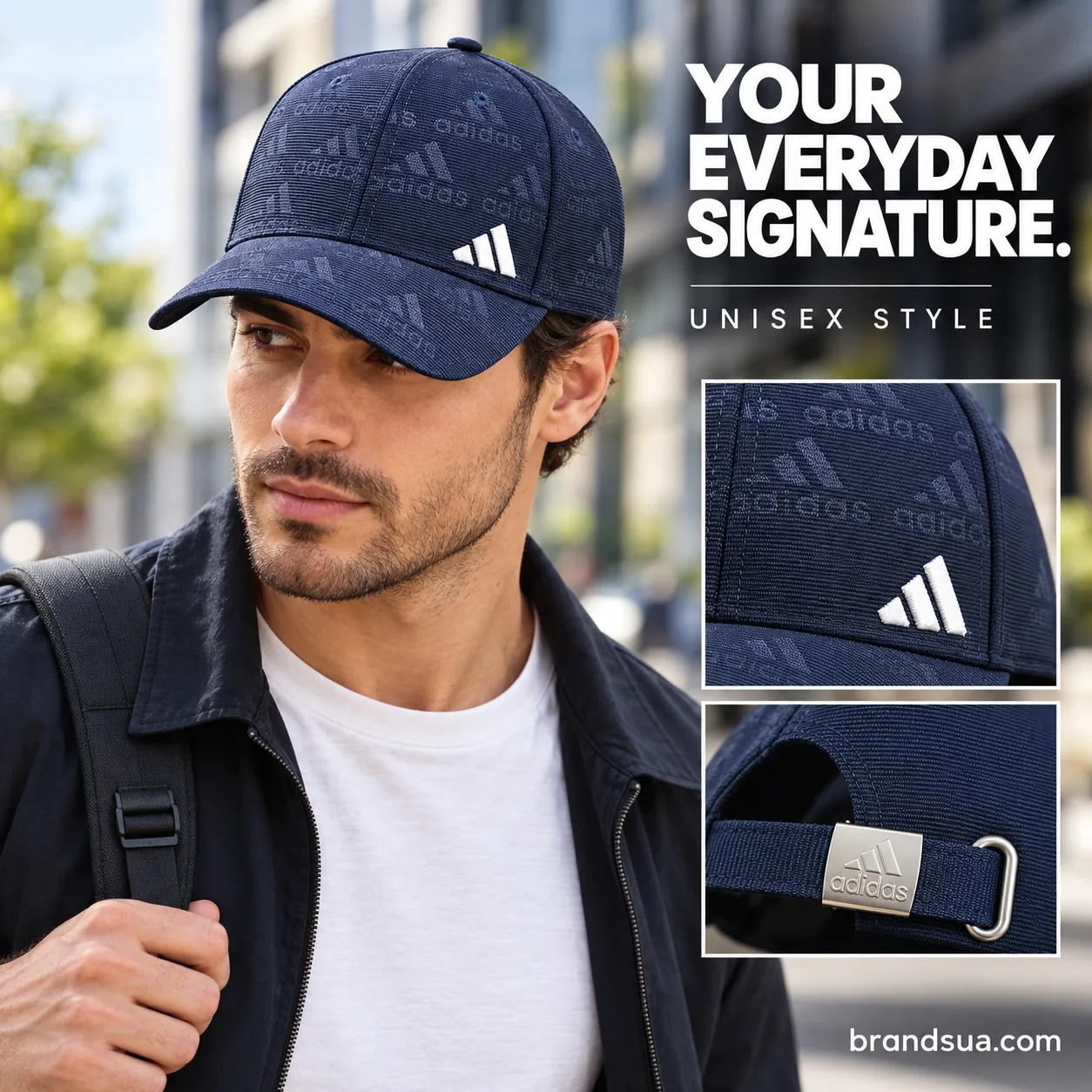 adidas new logo embroidered baseball cap — adidas-tonal-cap-gallery-5-r1