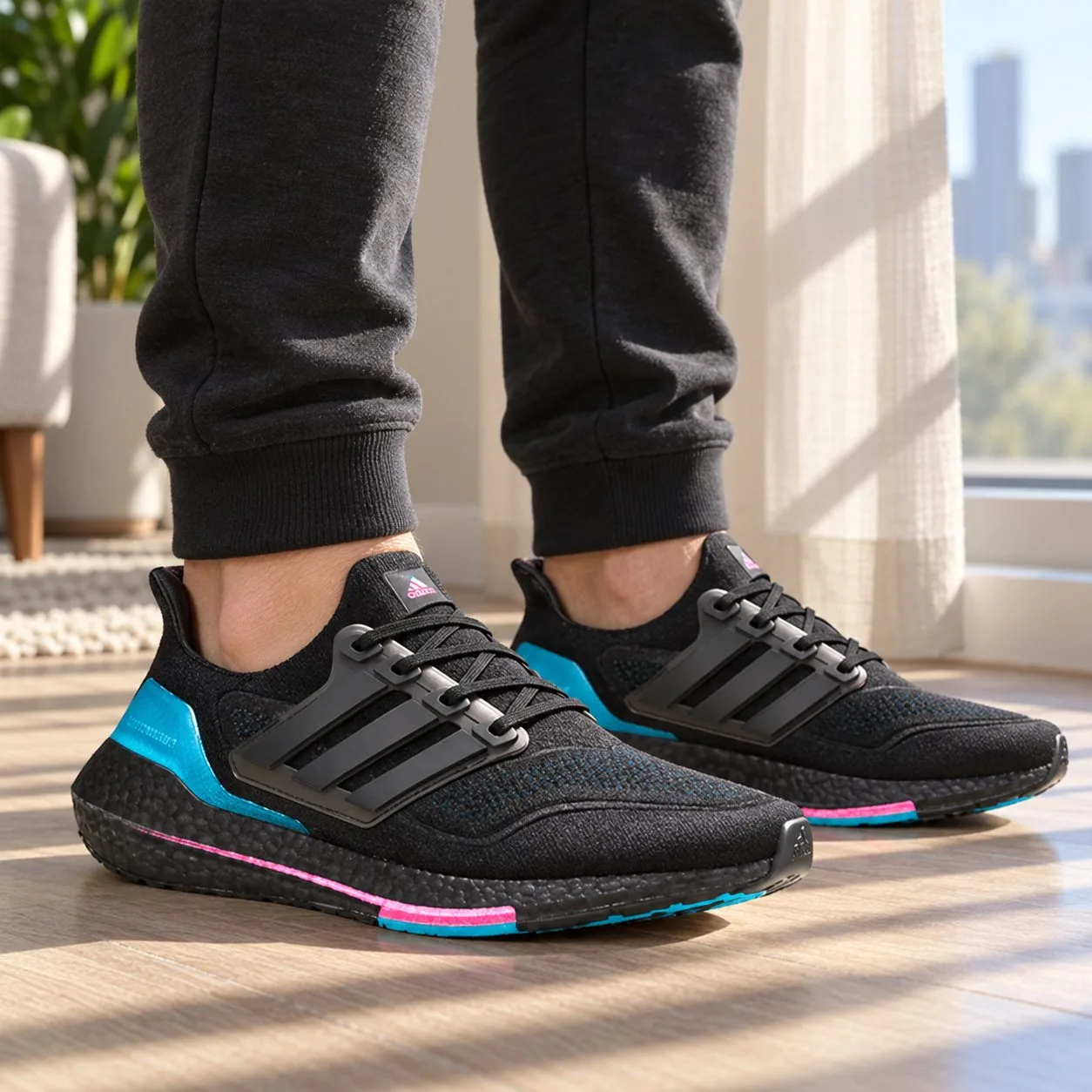 adidas UltraBoost 21 'Black Active Teal' FZ1921 — Size: 44