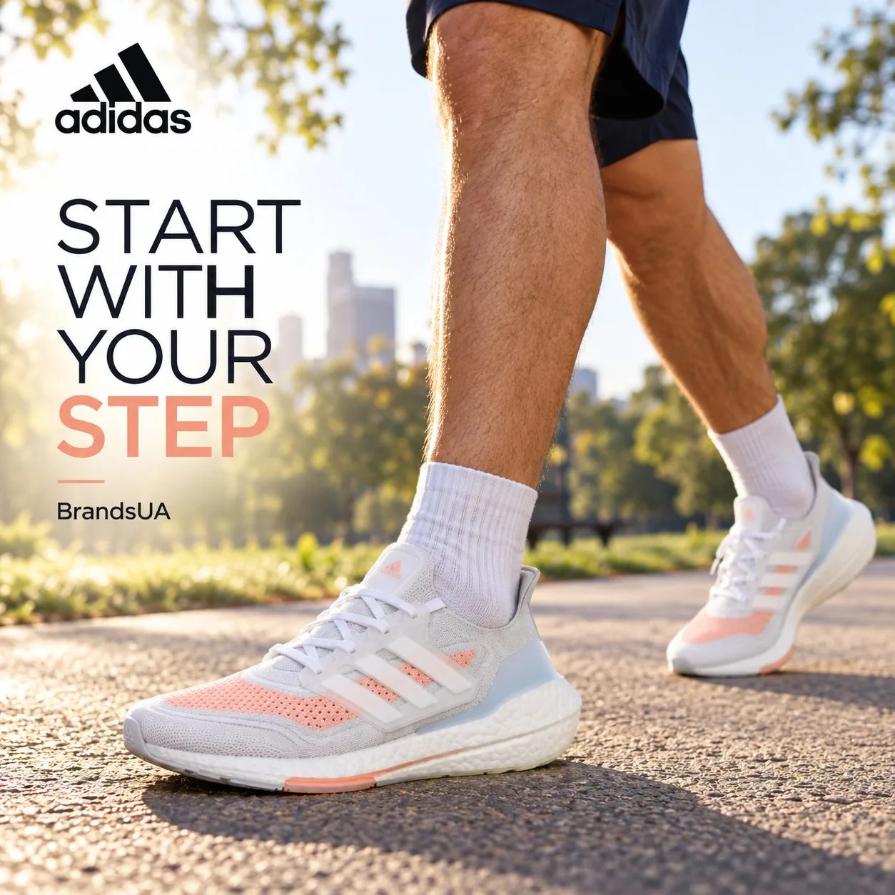Adidas Ultraboost 21 White Glow Pink FY0396 — CUSHION YOUR EVERYDAY RUN.; Adultwoman lowerlegs jogging tree-linedpavedroute;…