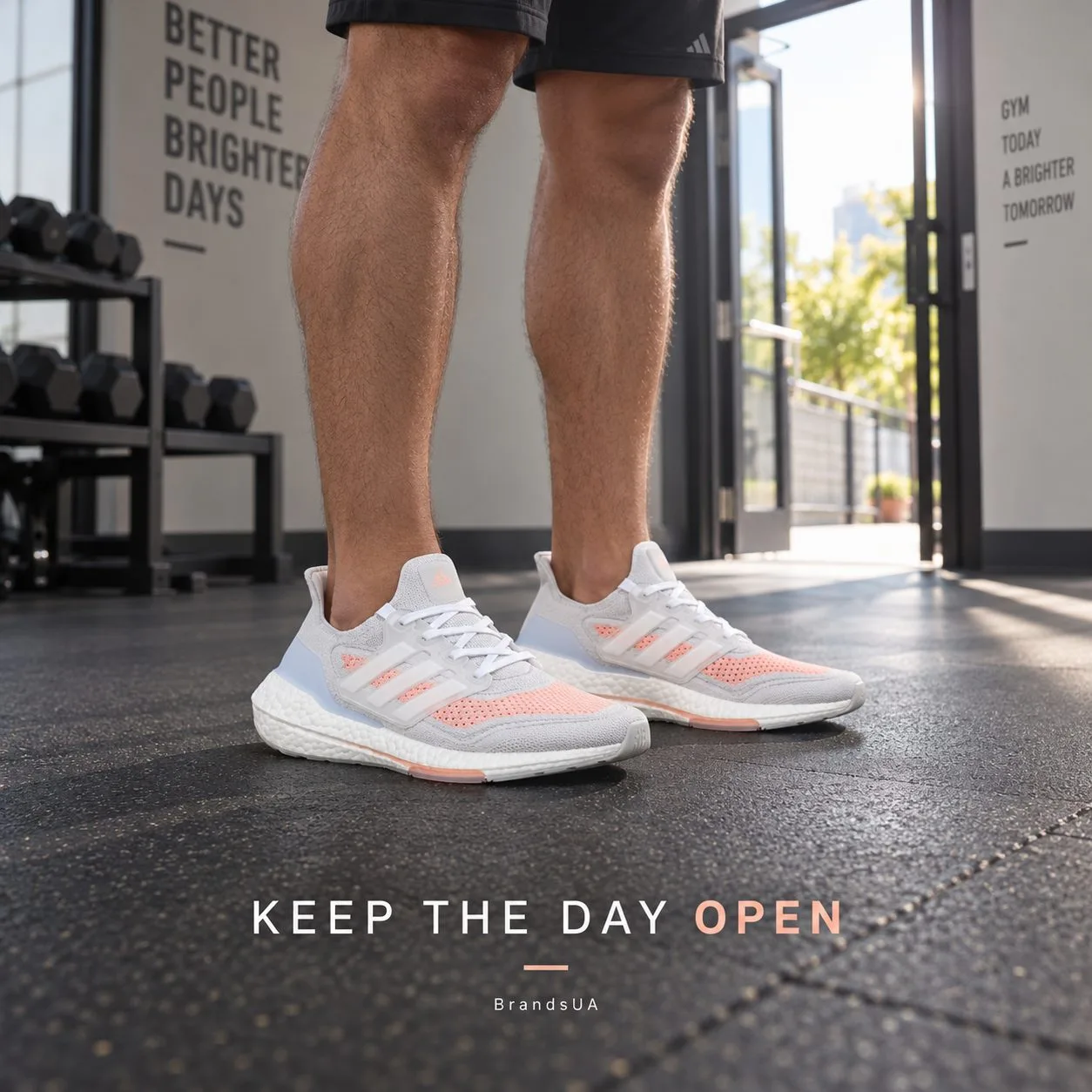 Adidas Ultraboost 21 White Glow Pink FY0396 — GIVE HER NEXT RUN A START.; Croppedadultwoman alreadywearing exactshoe lacingi…