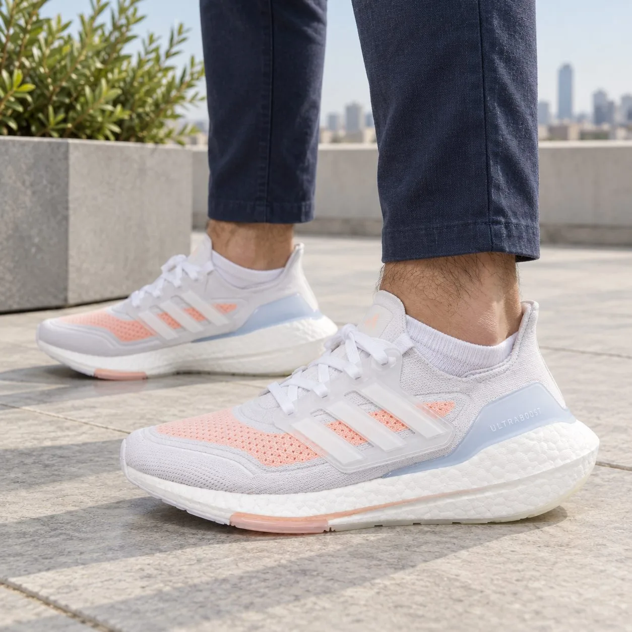 Adidas Ultraboost 21 White Glow Pink FY0396 — Size: 42