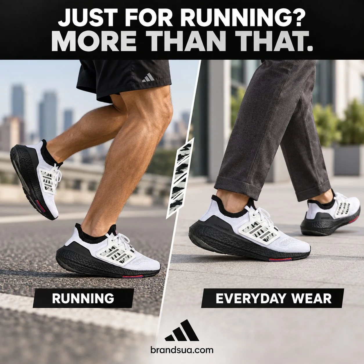 Adidas ULTRABOOST 22 Transformer Running Shoes GW1915 — Answer is demonstrated through two confirmed use scenes.