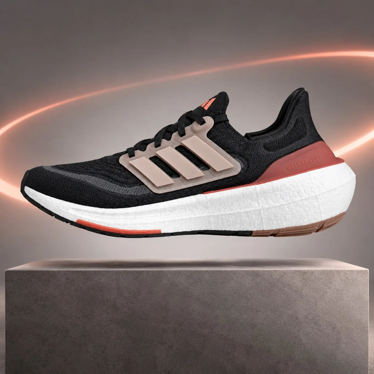 Adidas Ultraboost 23 Light Core Black Grey Six HQ6344 — Size: 45