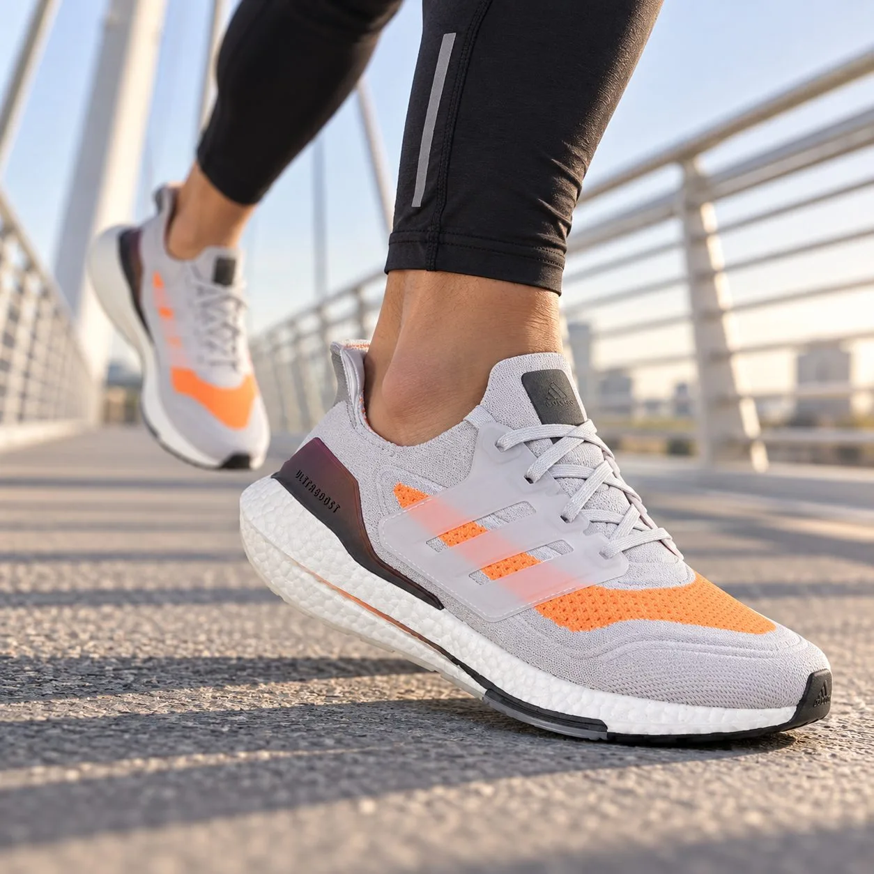 Adidas Ultraboost Grey Orange Black White FY0375 — Size: 42