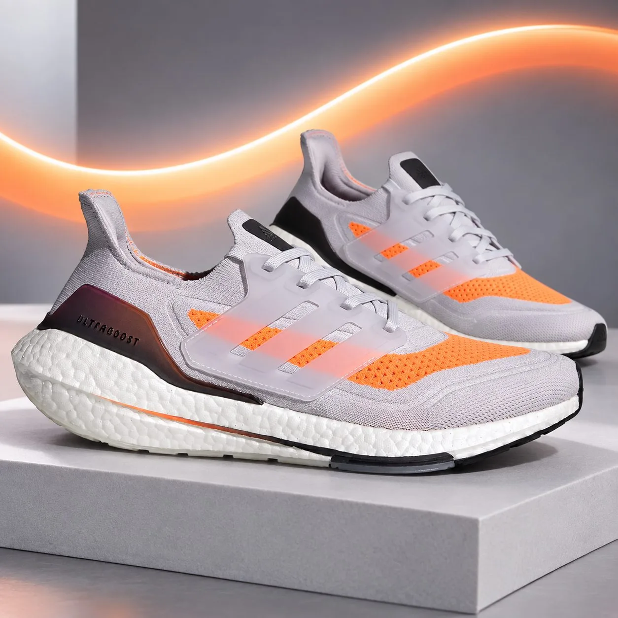 Adidas Ultraboost Grey Orange Black White FY0375 — Size: 44