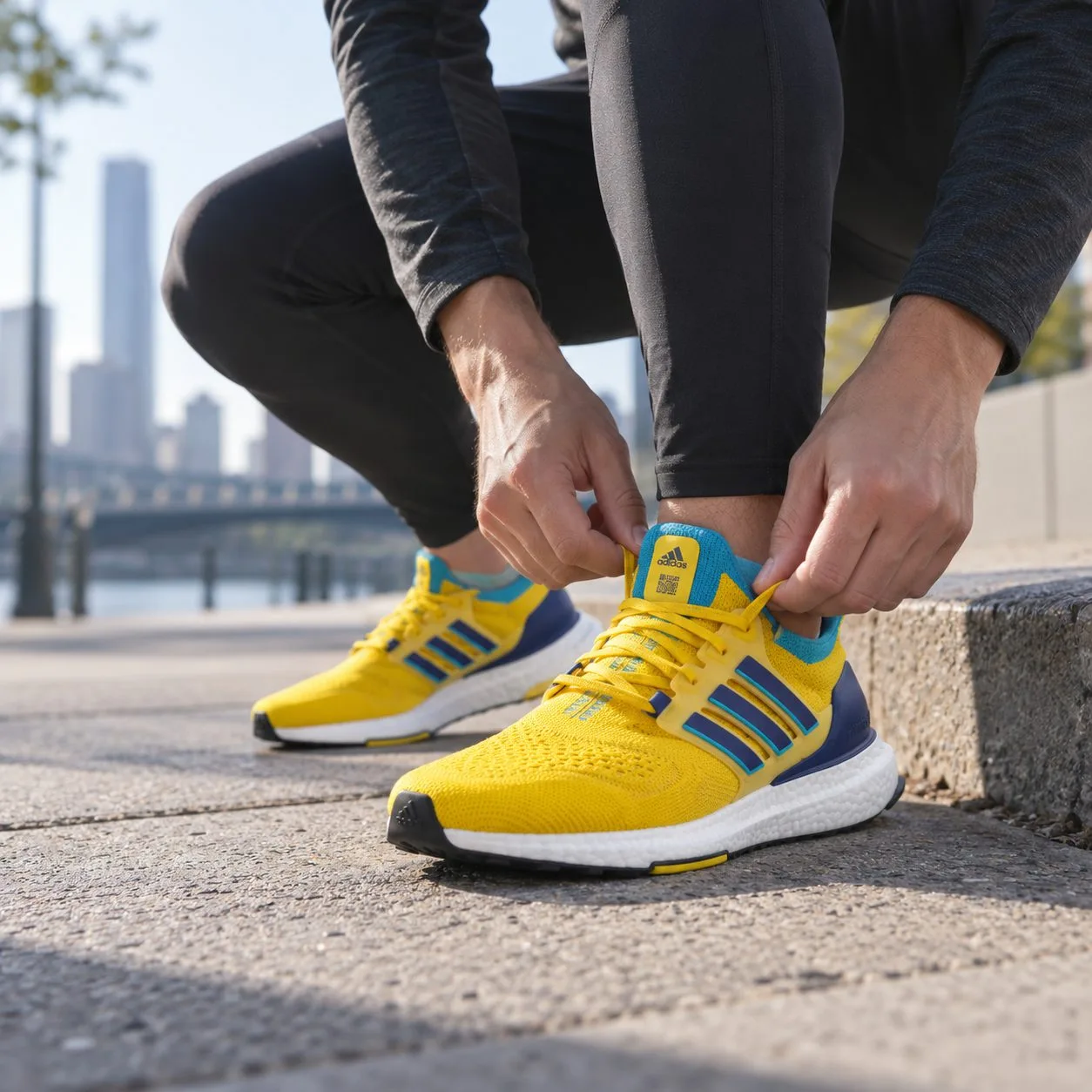Adidas Ultraboost yellow legacy Indigo sky Rush GW1710 — Size: 43