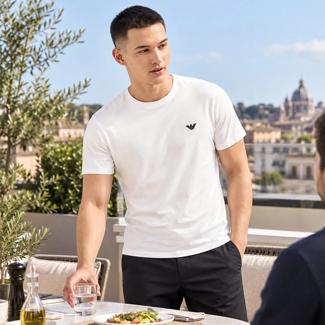 Giorgio Armani round short-sleeveshirt — off white size XL