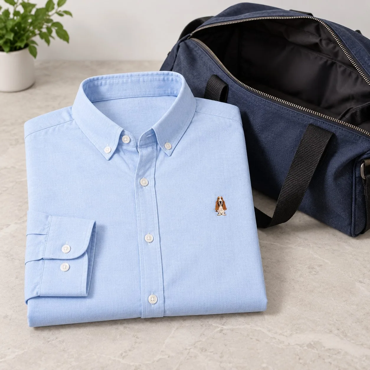 Hush puppies long-sleeved solid — Colors: baby-blue, Size: 4xl