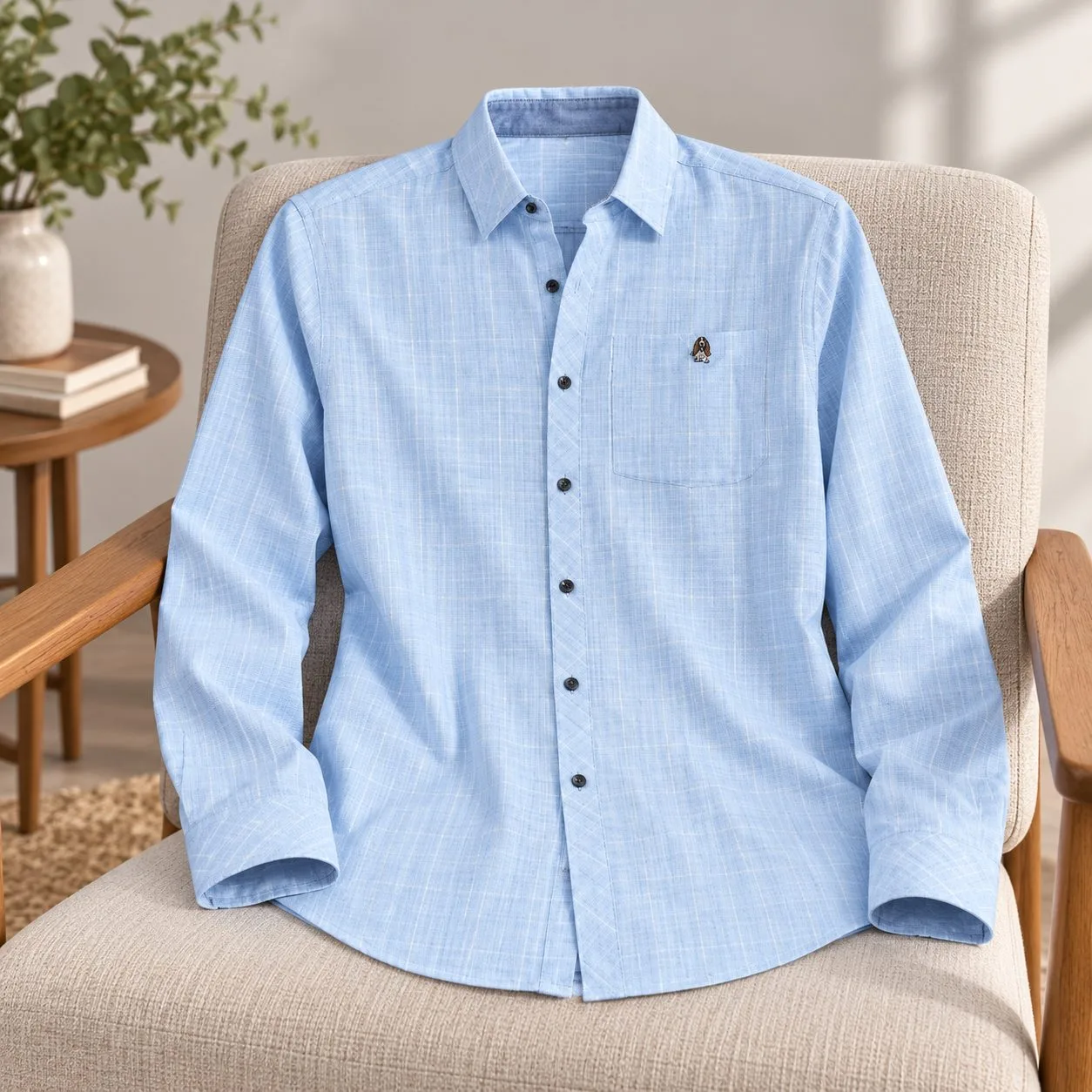 Hush Puppies Men’s Casual Shirt — Colors: blue, Size: 2xl