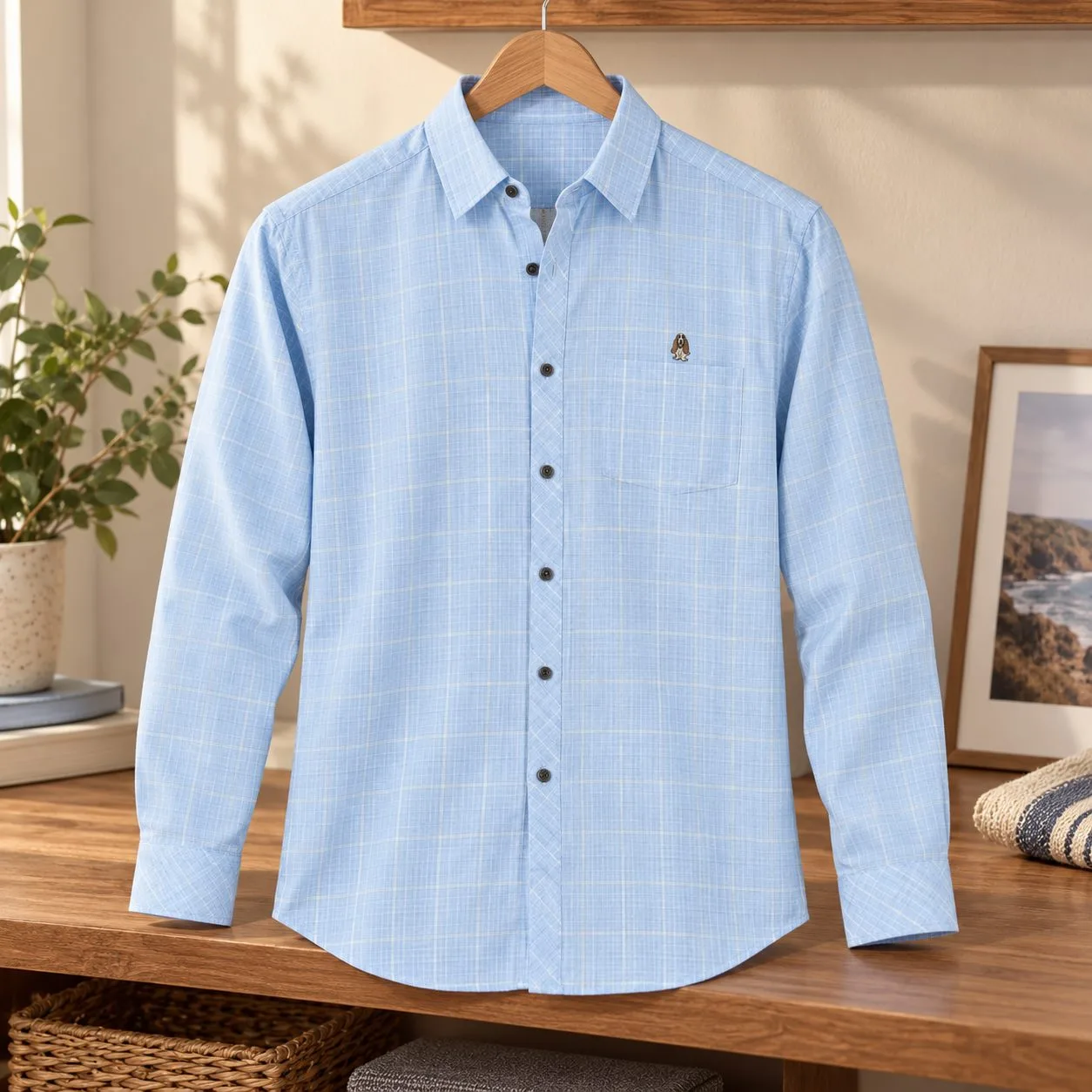 Hush Puppies Men’s Casual Shirt — Colors: blue, Size: xl