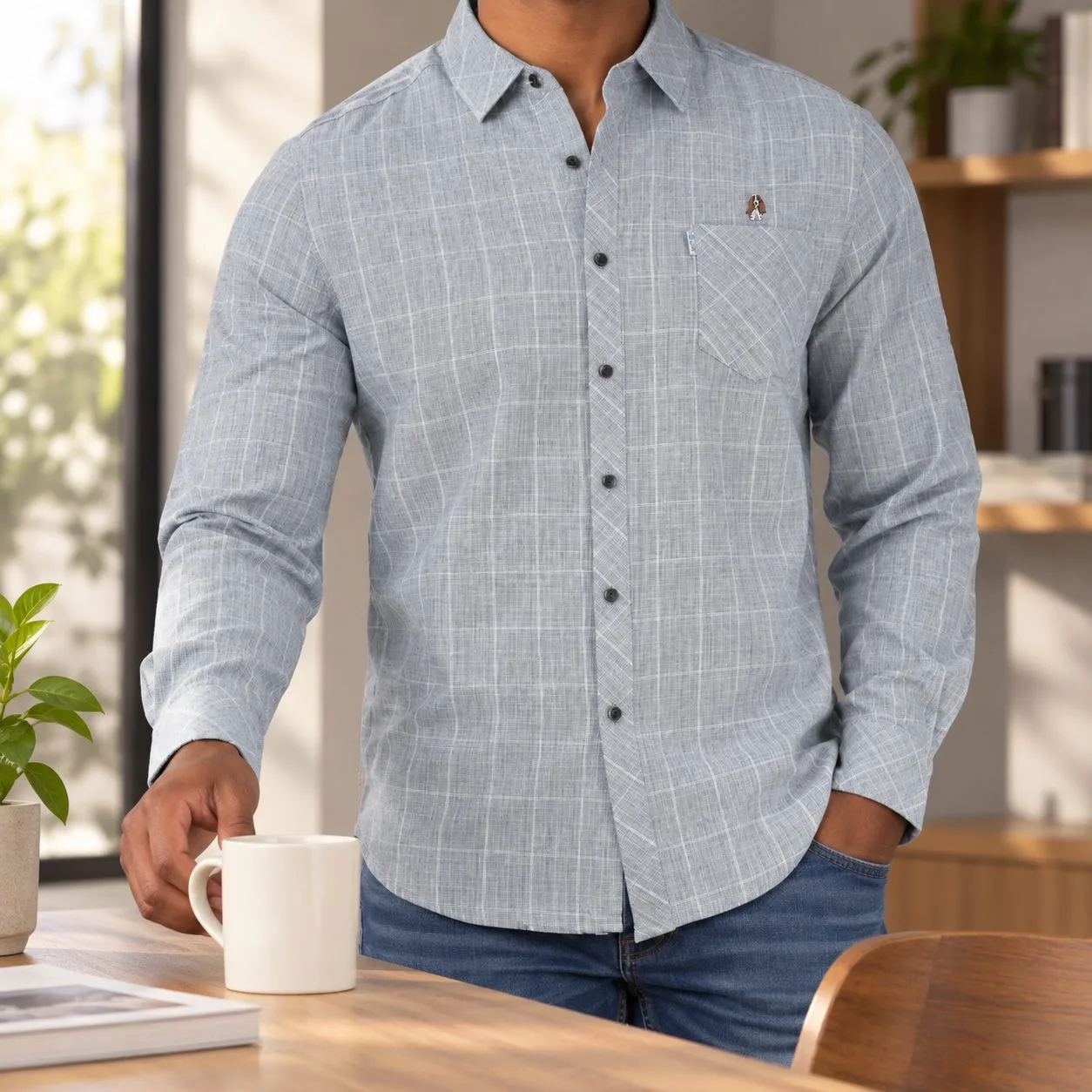 Hush Puppies Men’s Casual Shirt — Colors: grey, Size: 2xl