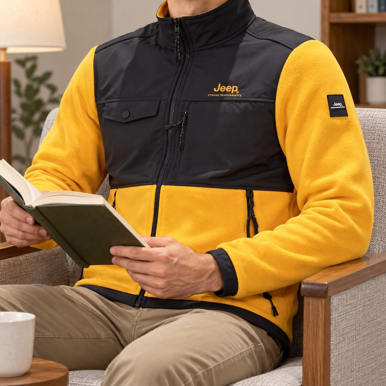 JEEP Men's Jacket-winter — Colors: yellow, Size: 4xl