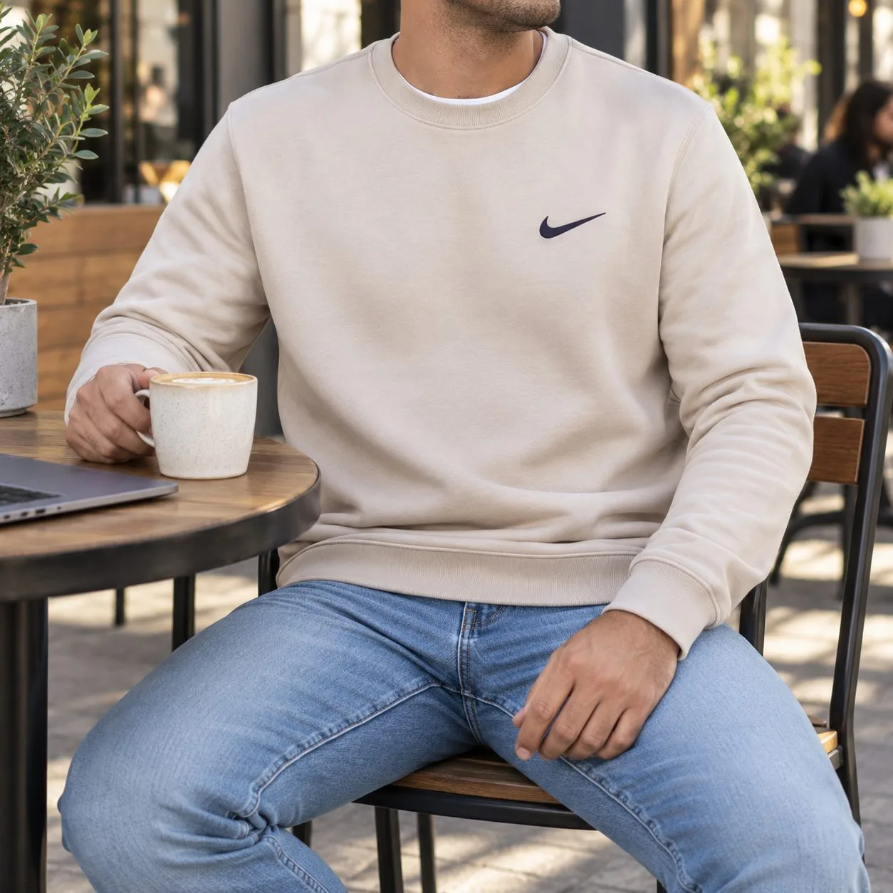 Nike Crewneck Sweatshirt — Colors: beige, Size: 2xl