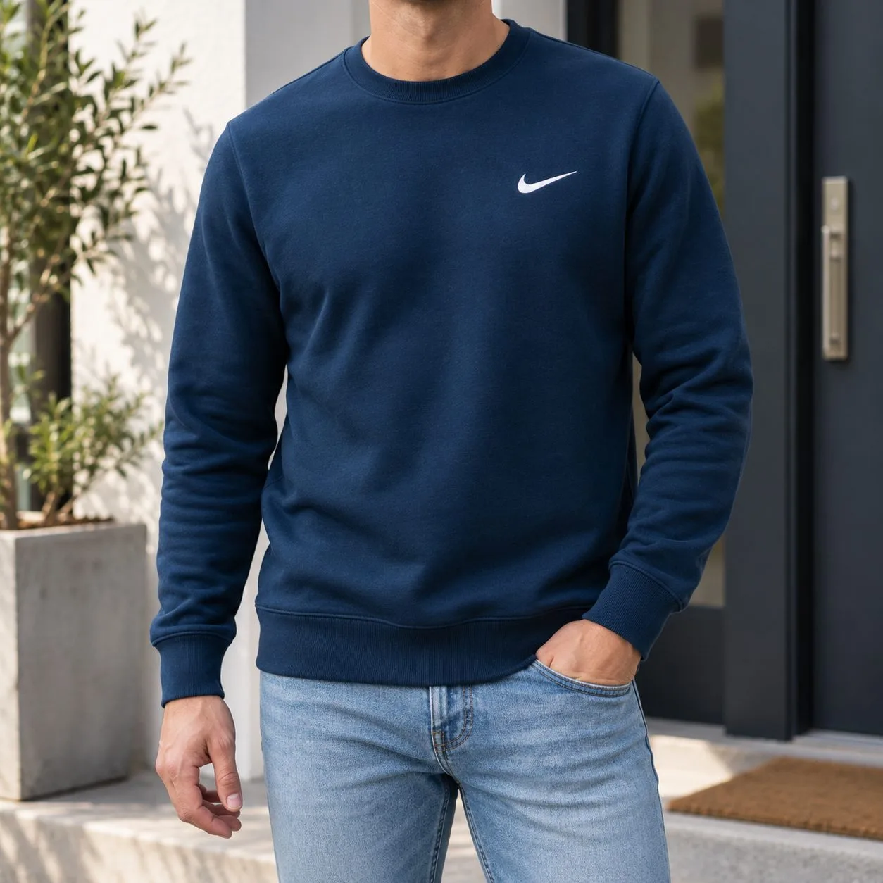Nike Crewneck Sweatshirt — Colors: dark-blue, Size: xl