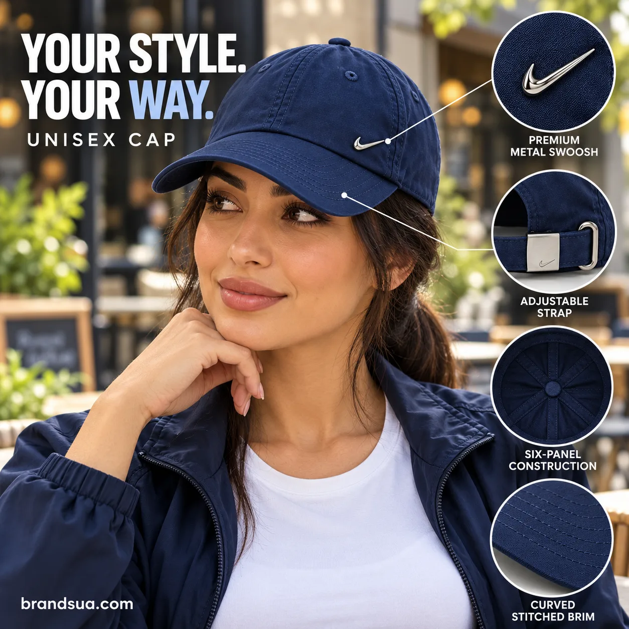 NIKE U NSW H86 CAP NK METAL SWOOSH 943092 — nike-navy-metal-swoosh-cap-female-en-r1