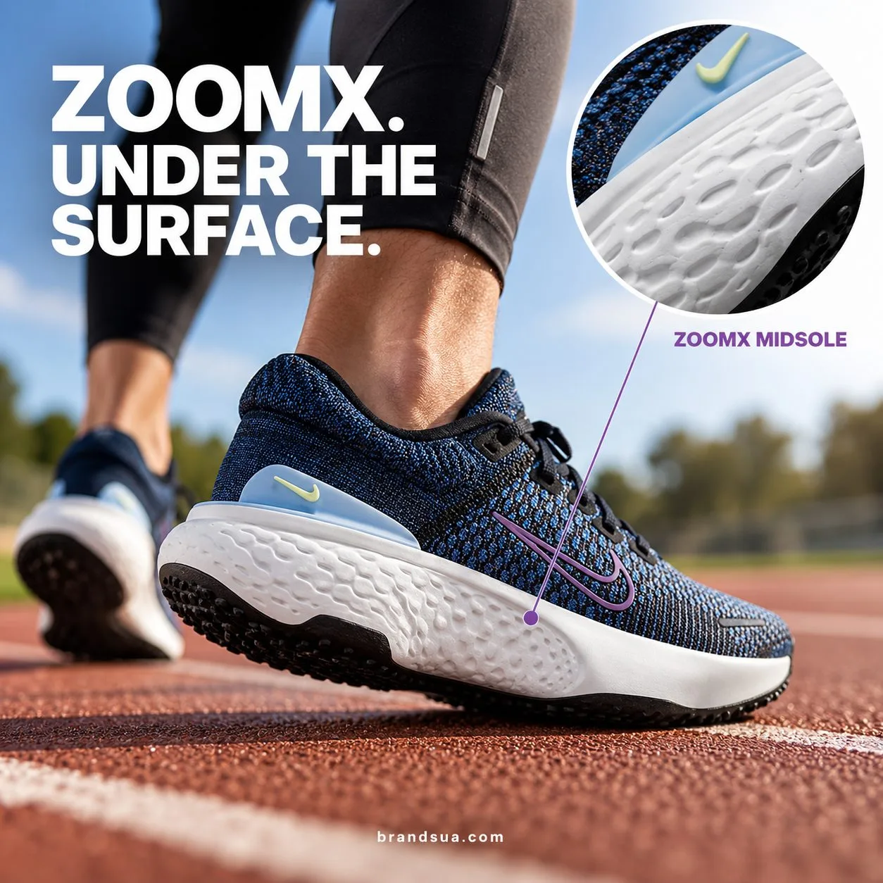 Nike ZoomX Invincible Run Flyknit 2 'Dark Marina Blue' DC9993-400 — 70% low-angle on-foot landing on smooth running track wi…