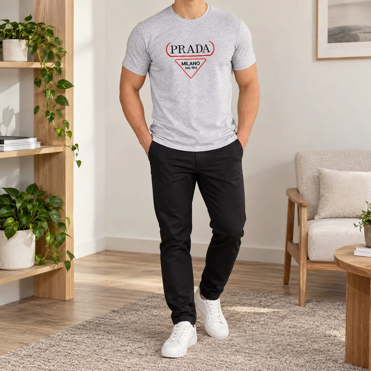 Parada Men's T-Shirt Short Sleeve — Colors: grey, Size: m