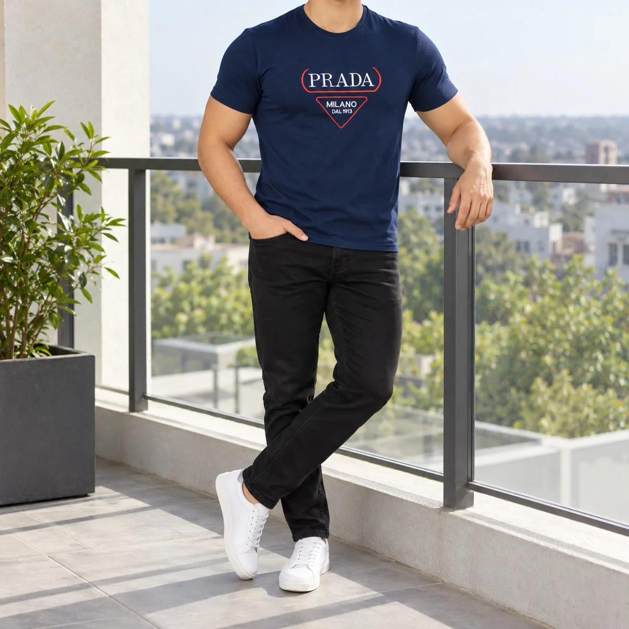 Parada Men's T-Shirt Short Sleeve — Colors: navy, Size: m