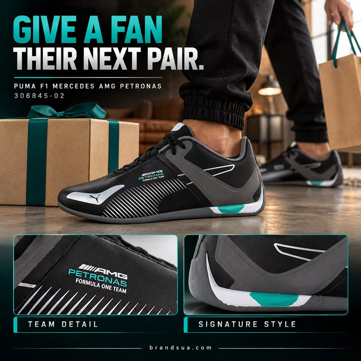 Puma F1 Mercedes Amg Petronas306845-02 — GIVE A FAN THEIR NEXT PAIR.; Adultalreadywearingexactshoe stepsnexttoplainkraftgift…